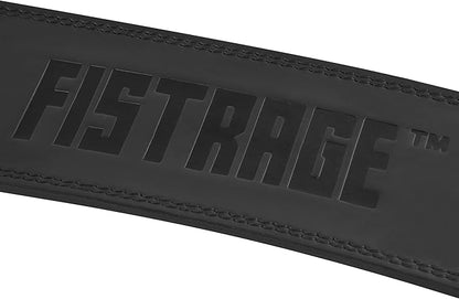 FISTRAGE Lever Buckle Weight Lifting Leather Black Belt Gym Back Support for Men & Women Training Fitness Exercise for Tough Workouts | Power Lifters | Supports Lumber Lower Back