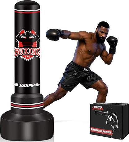 Upgraded Heavy Freestanding Punching Bag for Adults Teens, 70” Standing Punching Bag Kicking Bag Heavy Bag, Women Men Kickboxing Bags for Training MMA Fitness Home Gym