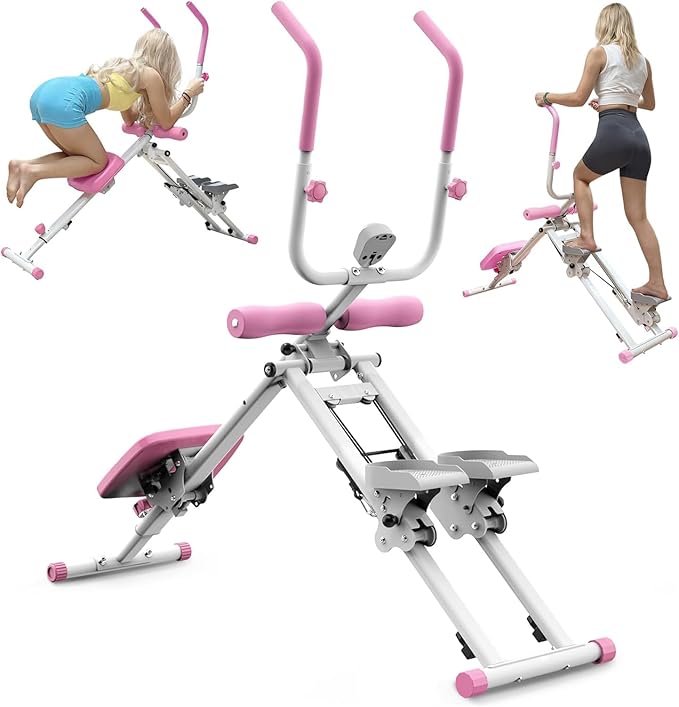 Stair Stepper and Ab Machine 2-in-1 Folding Vertical Climber Exercise Machine & Ab Workout Equipment Quickly Switch, Home Gym Equipment for Full Body Cardio Workout, 300LBS Capacity