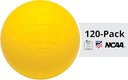 Champion Sports Lacrosse Balls – Official Size SEI Certified, Multi-Color Packs of 3, 6, or 12 for Practice & Games