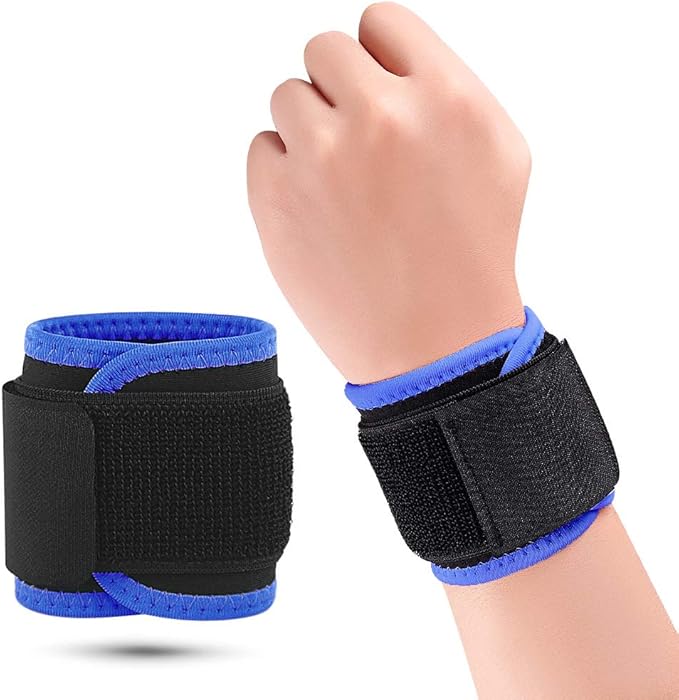 Wrist Brace, Compression Wrist Strap Support Wrist for Men & Women, Youth & Elderly, Boys& Girls, One Size Adjustable, Sports Wristband 1 PCS (Blue)