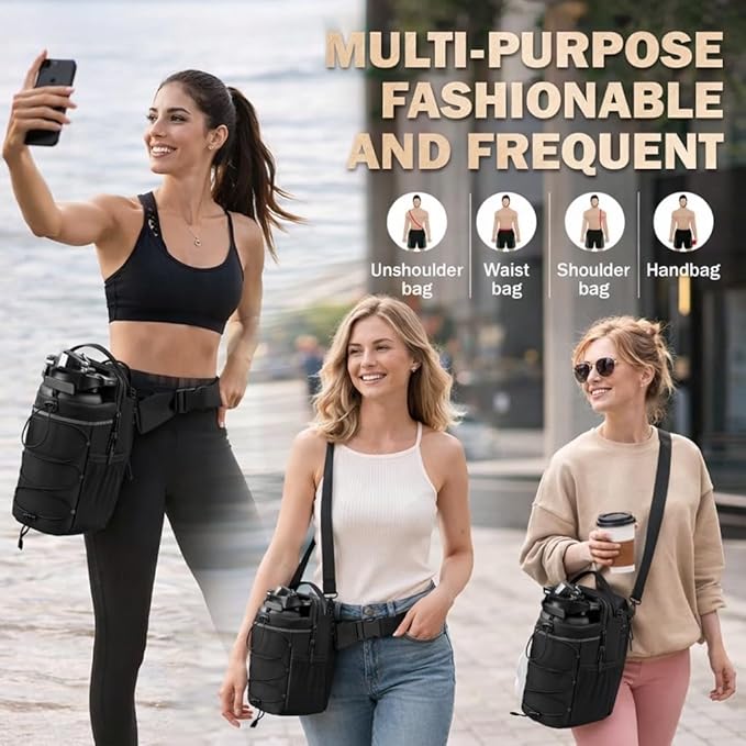 Magnetic Gym Bag with Phone Pocket, Fitness Bag Kit with Large Capacity Water Bottle, Sling & Premium Water Resistant Material, Travel & Workouts for Men Women, Gym Carrier Backpack