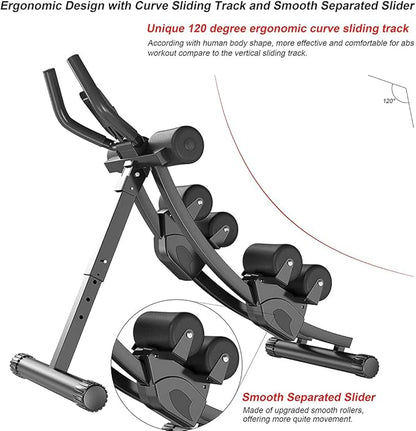 Ab Machine Multi-Functional Exercise Equipment for Home Gym, Height Adjustable Abs Workout Equipment