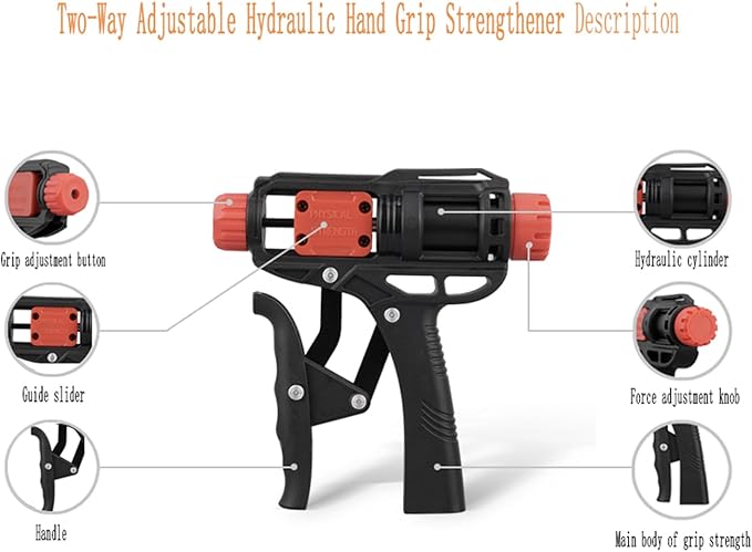 Grip Strength Trainer, Adjustable Hydraulic Hand Grip Strengthener for Strength Training, Wrist Strength with Adjustable (50-165lbs) for Man and Women Hand Grip Strength Trainer