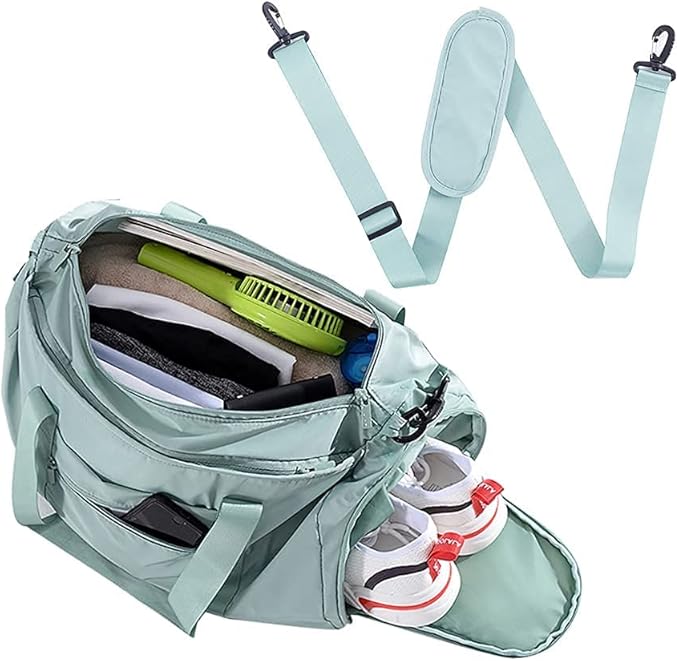 Sports Gym Luggage Travel Bag for Men and Women, Sports Gym Bag, Exercise Duffel Bag, Large Capacity and Light to Carry, Waterproof and Dirt-resistant Foldable Travel Bag ,Gear Green