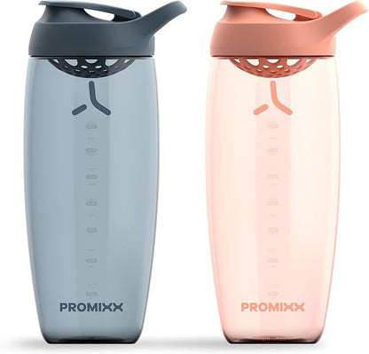 Promixx Pursuit Protein Shaker Bottle (32 oz) – Silent No-Ball Mixer, Leak-Proof Lid, BPA/BPS & Phthalate-Free ECOZEN – Easy-Clean Shaker Cup for Protein Shakes, Pre & Post-Workout Smoothies