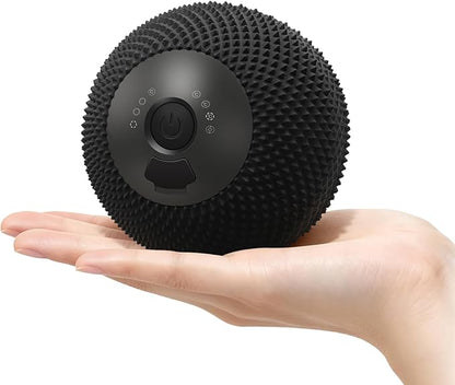 Heating Vibrating Massage Ball with 7 Modes & Memory Function for Myofascial Release, Deep Tissue and Trigger Point Muscle Therapy - Targets Back, Hip, Leg, Neck & Foot (Black)