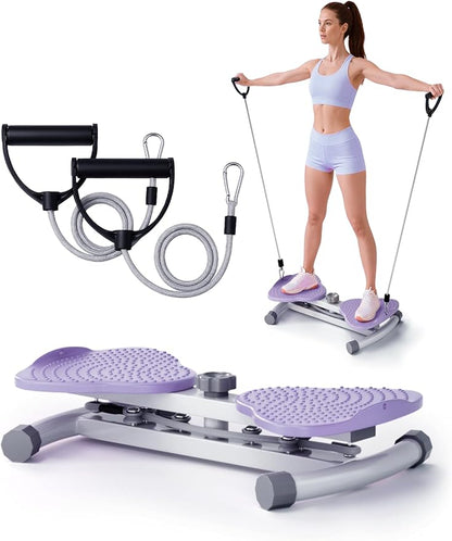 Waist Twister Machine for Body Toning, Fat Burning, Supports 300 lbs, Noiseless, Anti-Slip, Compact Portable for Home, Gym, Apartment, Office