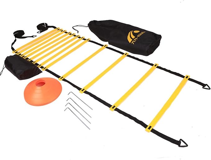 TopHomer Agility Ladder Speed Training Equipment Set Football Training Equipment Set Includes Agility Ladder Resistance Parachute Agility Disc Cones Steel Pegs