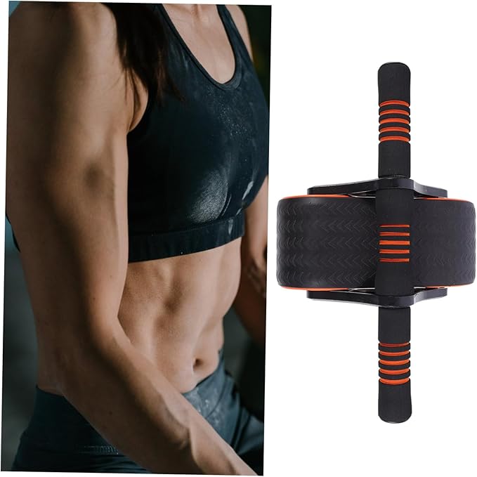 Ab Wheel Roller for Core Workout Triangular Stability Abdominal Muscle Trainer Wheel with Ergonomic Handle Fat Burning Exercise Equipment for Home Gym and Office Endurance Training