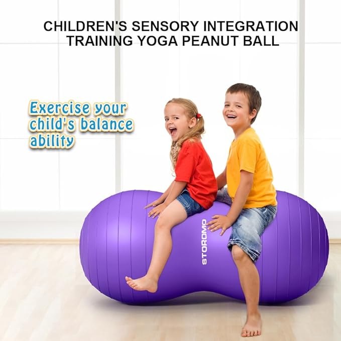 Anti-Burst Peanut Ball,Kids Active Wiggle Seat,for Labor, Therapy, Kids with ADHD – Eco-Friendly Birth Ball for Pregnancy, Physical Therapy & Exercise– with Pump
