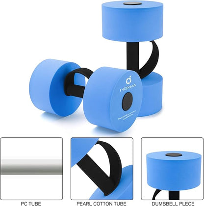 Aquatic Exercise Dumbell Set of 2 - Water Aerobic Exercise Foam Dumbbells Pool Resistance Fitness Equipment for Weight Loss
