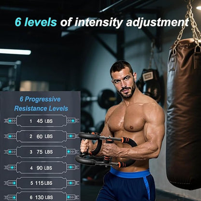 Twister Arm Trainer,Adjustable 6 Resistance Levels (45-130 lbs) Chest , Portable Chest & Arm Workout Equipment with High-Tensile Steel Spring for Forearm, Triceps, Power Twist Training