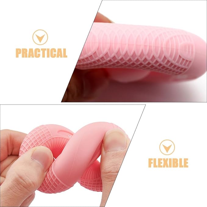 Grip Strength Trainer Hand Workout Squeezer Silicone Ring 20-30 Lbs Pink Forearm Trainer Hand Exercise Tool for Strength and Stress Relief