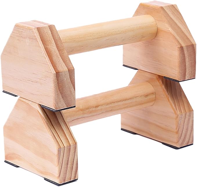 Solid Wood Push-up Frame with Anti-slip Base for Home Workout Muscle Training Device Handstand Bars Calisthenics Parallettes for Enhanced Range of Motion and Wrist Support
