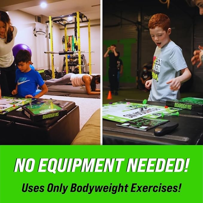 BoardGains Starter Edition – The Ultimate Fitness Board Game for Home Workouts, Group Fitness, & PE. Your Bootcamp in a Box!