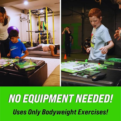 BoardGains Starter Edition – The Ultimate Fitness Board Game for Home Workouts, Group Fitness, & PE. Your Bootcamp in a Box!