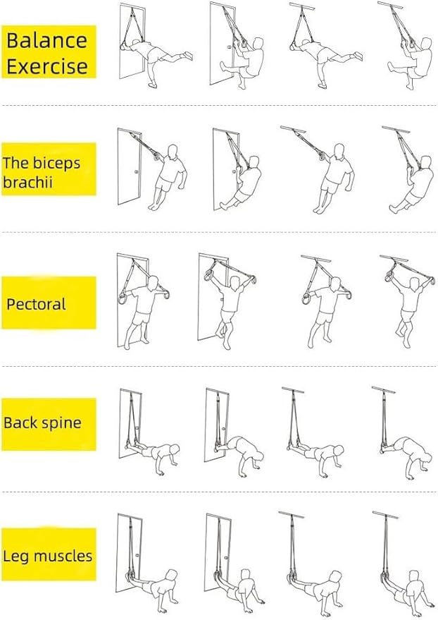 Home Suspension Training Kit – Portable Style Suspension Straps with Adjustable Bodyweight Resistance, Door Anchor & Handles for Full-Body Workouts at Home, While Traveling, or Outdoors
