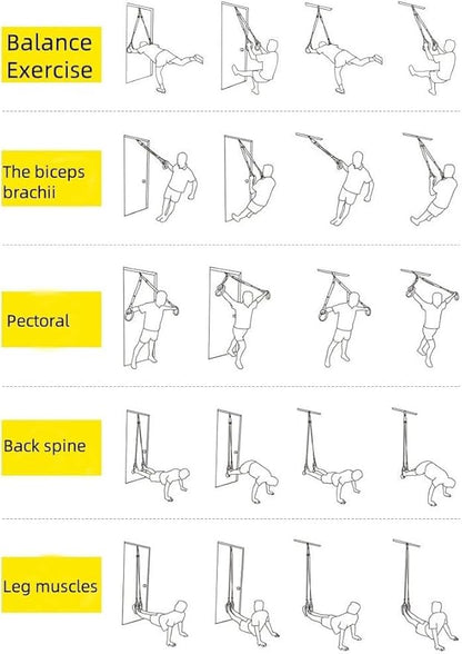 Home Suspension Training Kit – Portable Style Suspension Straps with Adjustable Bodyweight Resistance, Door Anchor & Handles for Full-Body Workouts at Home, While Traveling, or Outdoors