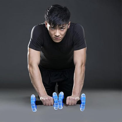 Dual Wheel Ab Roller Fitness Wheel Core Strength Trainer Blue for Home Gym Workout and Weight Loss Equipment