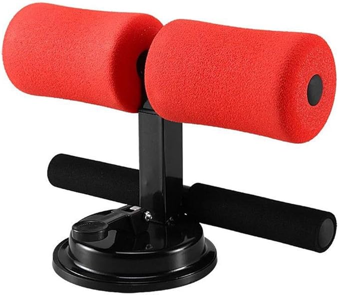 Sit Up Bar, Upgraded Sit up Assistant Device Portable Adjustable Exercise Body Fitness Equipment with Comfortable Padded for Men & Women Home Gym(Red)