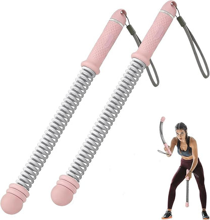 2 PCS Weighted Ropeless Battle Ropes,Portable Cordless Battle Ropes for Home Gym,Adjustable Resistance Portable Cordless Jump Rope Workout Equipmen,Exercise Rope for Strength Building, HIIT(Pink)