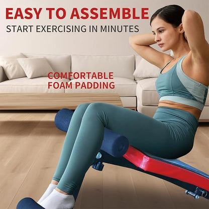 Sit Up Bench, Multi-Position Adjustable Strength Training Bench with Headrest, Folding Utility Bench Slant Board Portable Home Gym Workout Exercise Equipment for Full Body Workout