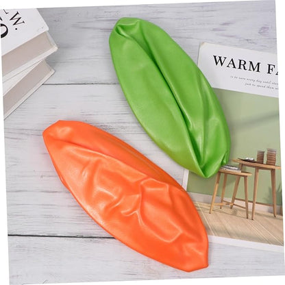 2pcs Anti-Burst Yoga Ball PVC Exercise Balancing Stability Trainer Thickened Mini Pilates Ball for Fitness Training and Gym Use (15-35cm Random Size, Orange+Green)