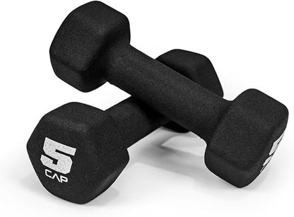 WF Athletic Supply Vibrant Multiple Color Hex Shaped Neoprene Dumbbells/Hand Weights with Non-Slip Grip for Home Gym Equipment Workouts Strength Training Free Weights - Sold in Pairs