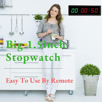 LED Interval Timer Count Down/Up Clock Stopwatch with Remote for Home Gym Fitness