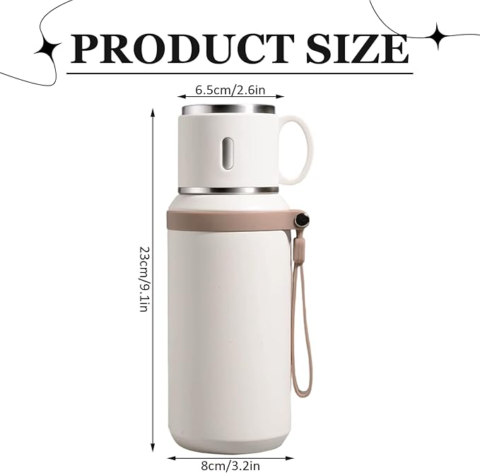 Insulated Water Bottle Tumbler Large Capacity Stainless Steel Insulated Water Bottle for Gym Classroom Office Hot and Cold Drink Container