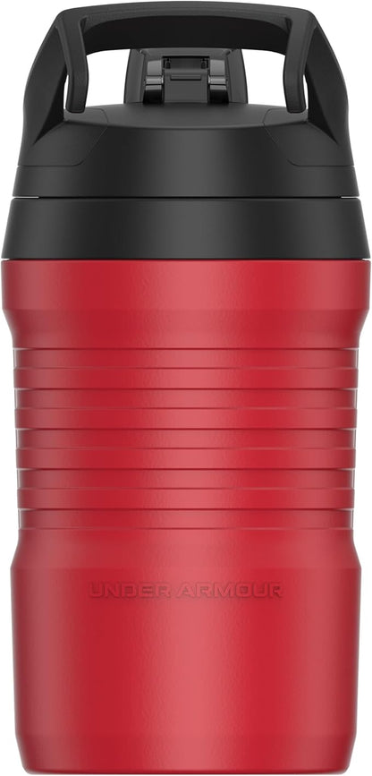 Under Armour 32 oz Insulated Water Bottles - Sports Water Jug with Fence Hook, Leak Resistant for Baseball, Football & More, 32 oz Insulated, Red/Black