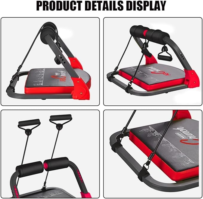 Ab Machine Ab Workout Equipment Sit Up Machine & Exercise Equipment Ab Crunch Machine for Stomach Workout Ab Core Trainer Abdominal Machine for Home Gym with Resistance Bands