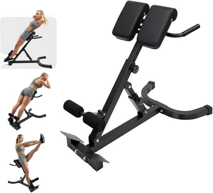 Roman Chair Back Extension Bench, Multi-Functional 5 Position Adjustable Ab Sit up Exercise, Foldable Heavy-Duty Hyperextension Bench for Home Gym