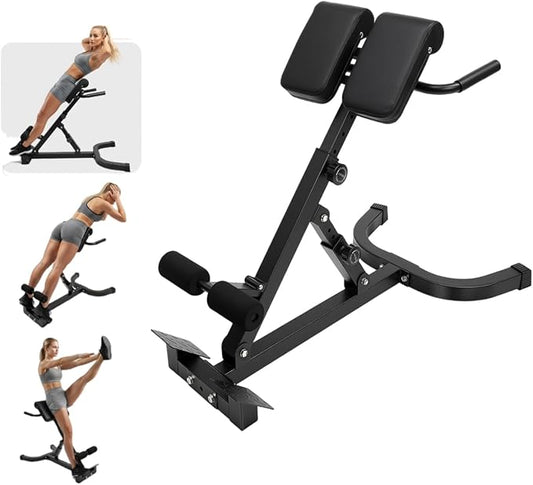 Roman Chair Back Extension Bench, Multi-Functional 5 Position Adjustable Ab Sit up Exercise, Foldable Heavy-Duty Hyperextension Bench for Home Gym