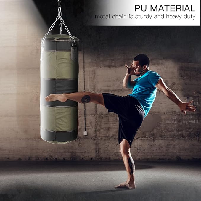Fitness Sandbags, Boxing Bag Hanging Punching Bag Sports Training Equipment for Kickboxing, Muay Thai, Home Gym Equipment