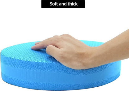 QWORK Stability Trainer Pad - Blue Foam Balance Exercise Cushion for Therapy, Yoga, Pilates, and Fitness - Supports Ankle Stability