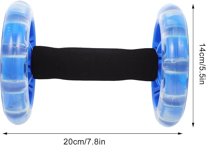 Dual Wheel Ab Roller Fitness Wheel Core Strength Trainer Blue for Home Gym Workout and Weight Loss Equipment