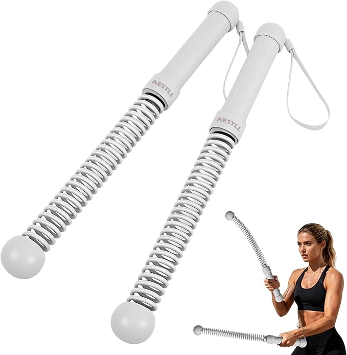 Ropeless Battle Ropes Weighted, 2 Pack Portable Cordless Battle Ropes for HIIT & Cardio Full-Body Workout Tool with Non-Slip Spiral Handles, Travel-Friendly Home Gym Equipment for Women & Men