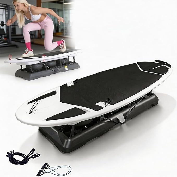 Indoor Surf Trainer Machine with Balance Board, Home Gym Fitness Equipment for Core Strength, Agility and Coordination Training, Suitable for Surfing Skiing Practice