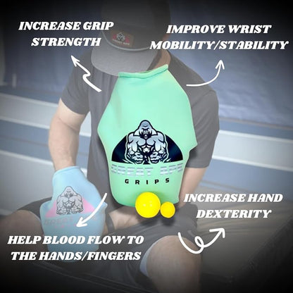 Grip Strength Trainer, Hand Strengthener, Forearm Strengthener, Hand Workout, Forearm Trainer, Grip Workout, Wrist Training, Finger Exercise, Hand Grip Strengthener, Grip Trainer, Grip Exercise, Increase Grip Strength, Great Ape Grips Mint Green