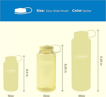Nalgene 32 oz Wide Mouth Water Bottle | BPA-Free, Durable & Leak Proof, Lightweight Bottle for Hiking & Gym, Work & Travel