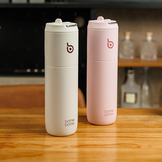 BOTTLE BOTTLE Insulated Water Bottle 24oz with Straw Lid and Handle for Sports Travel Gym Stainless Steel Water Bottles Double-Wall Vacuum Metal Leak Proof BPA-Free