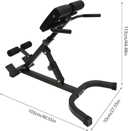 Hyperextension Bench with Adjustable Height and Back, Multi-functional Workout Bench, Back Extension Roman Chair