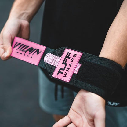 Villain Wrist Wraps for Weightlifting & Powerlifting – Adjustable Support Straps for Men and Women – Ideal for Strength Training, CrossFit, Bodybuilding – Durable Comfort to Eliminate Wrist Pain