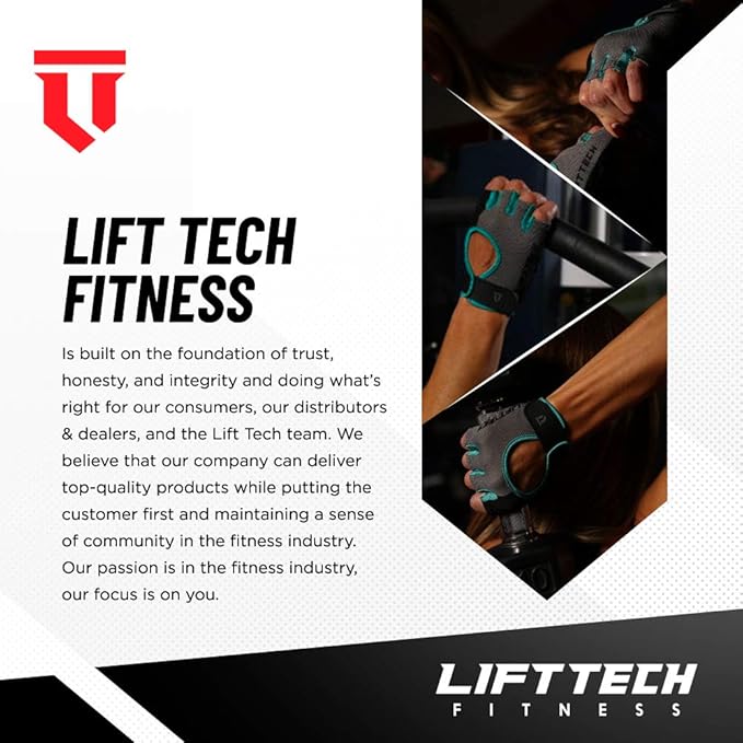Lift Tech Fitness Workout Gloves for Women - Gym Gloves for Women Into Weightlifting, HIIT, Strength Training - Female Lifting Gloves with Full Palm Protection