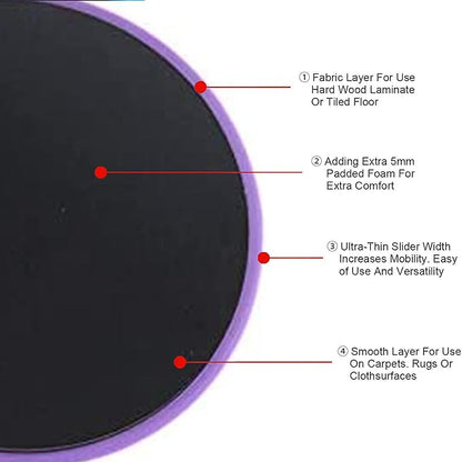 THE CEO Workout Sliders Disc- Durable Sliding Discs for Core & Full-Body Training- Strengthen Abs & Improve Stability with Smooth Foot Sliders for Home & Gym- Achieve Fitness Goals Anywhere- Set of 2