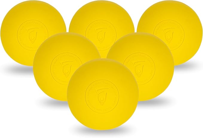Franklin Sports Lacrosse Balls - Official Size Lax Balls for Practice - Rubber 63mm Outdoor Lacrosse Balls - Great for Muscle Massage Therapy + Yoga - White + Yellow