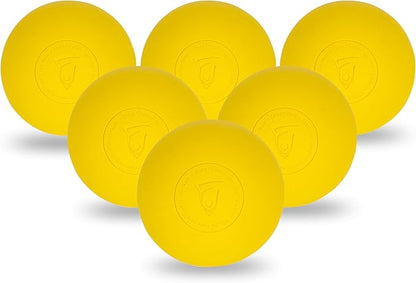 Franklin Sports Lacrosse Balls - Official Size Lax Balls for Practice - Rubber 63mm Outdoor Lacrosse Balls - Great for Muscle Massage Therapy + Yoga - White + Yellow