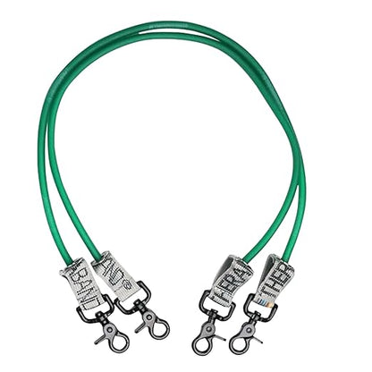 THERABAND Wellness Station Professional Latex Resistance Tubing With Connectors for Physical Therapy, Exercise Station for Rehab, Lower Pilates, Set of 2, 24 Inch, Green, Heavy, Level 4